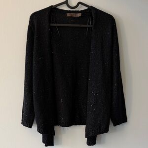 Chic Black Open-Front Cardigan